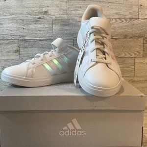 Adidas Kids Grand Court White/Pink Size 5 1/2